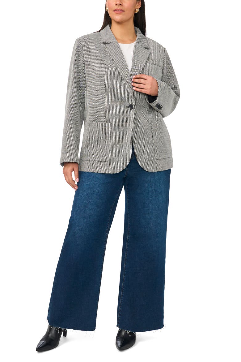 One-Button Blazer, Alternate, color, RICH BLACK