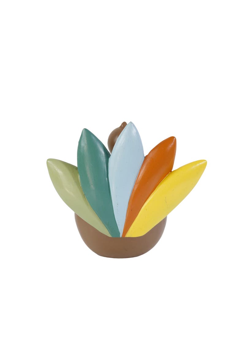 Resin Turkey Shelf Sitter Decorative Figurine for Fall Harvest Multicolor Indoor Tabletop Decoration, Alternate, color, Brown