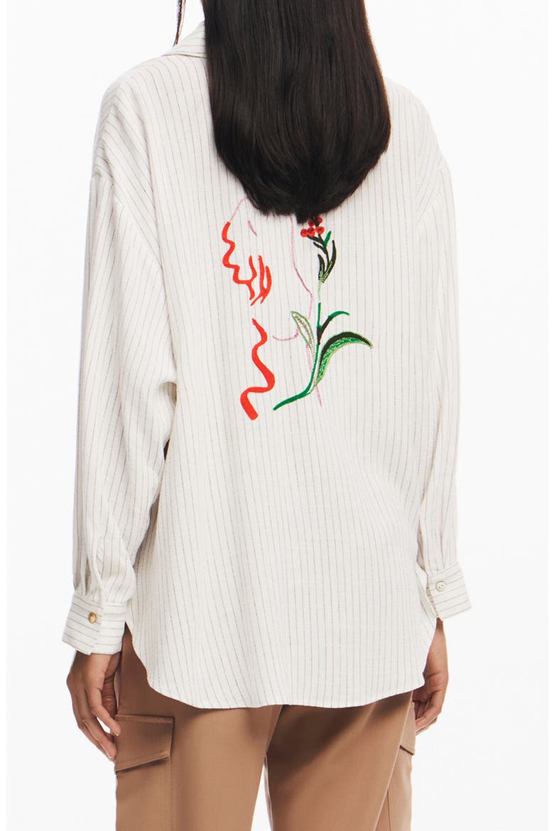 Cam Butterfly Button-Up Shirt, Alternate, color, WHITE