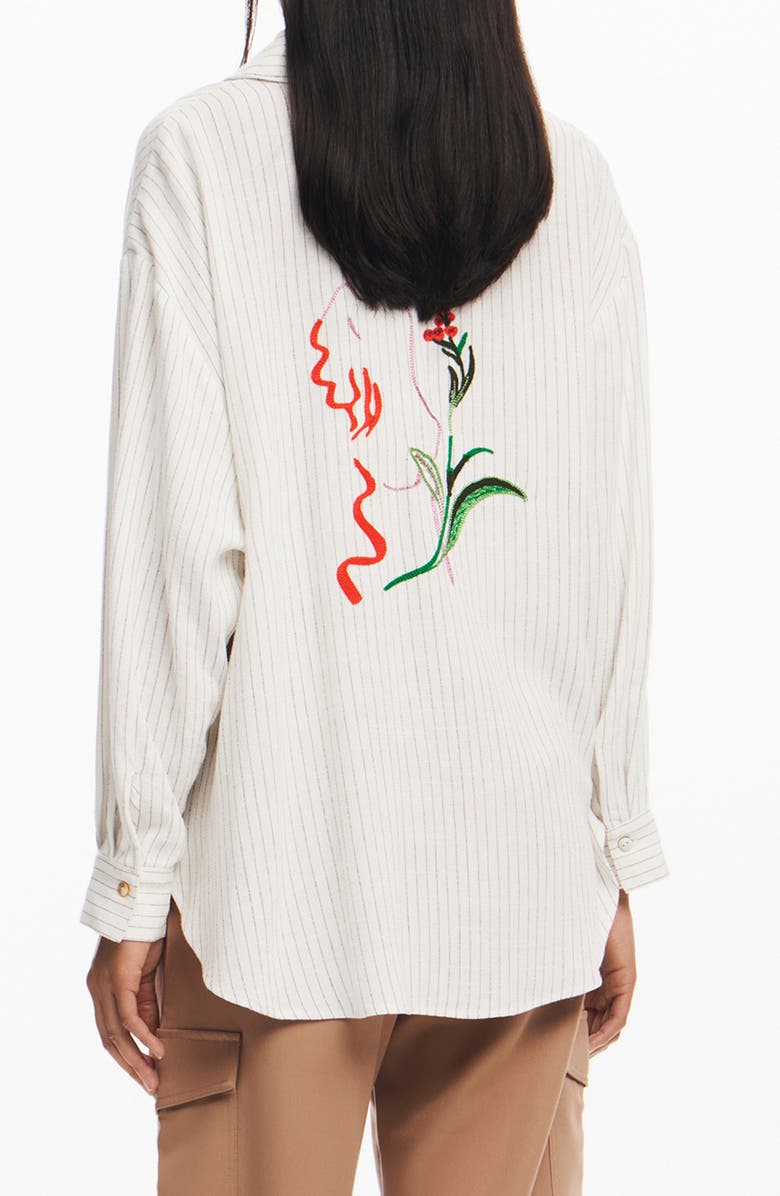 Desigual Cam Butterfly Button-Up Shirt, Alternate, color, 