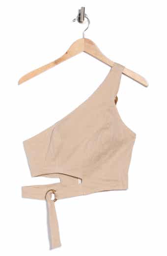 Gaia One-Shoulder Linen Crop Top