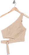 JBQ Gaia One-Shoulder Linen Crop Top