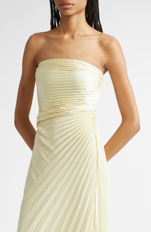 A.l.c . Bianca Pleated Strapless Gown In Neutral