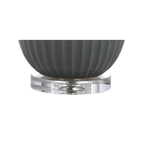Jonathan Y Thatcher 28.25" Contemporary Transitional Ceramic Led Table Lamp In Gray