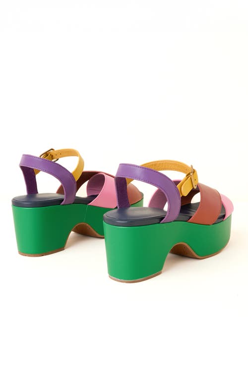 Charlotte Stone Rory Multicolor Platform Sandal In Blue