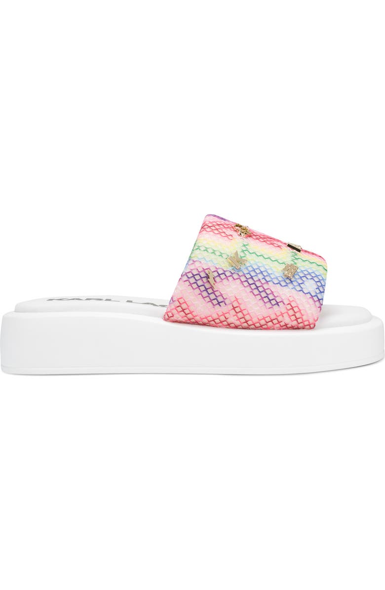 KARL LAGERFELD PARIS Opal Mesh Platform Slide Sandal, Alternate, color, Multi/ White