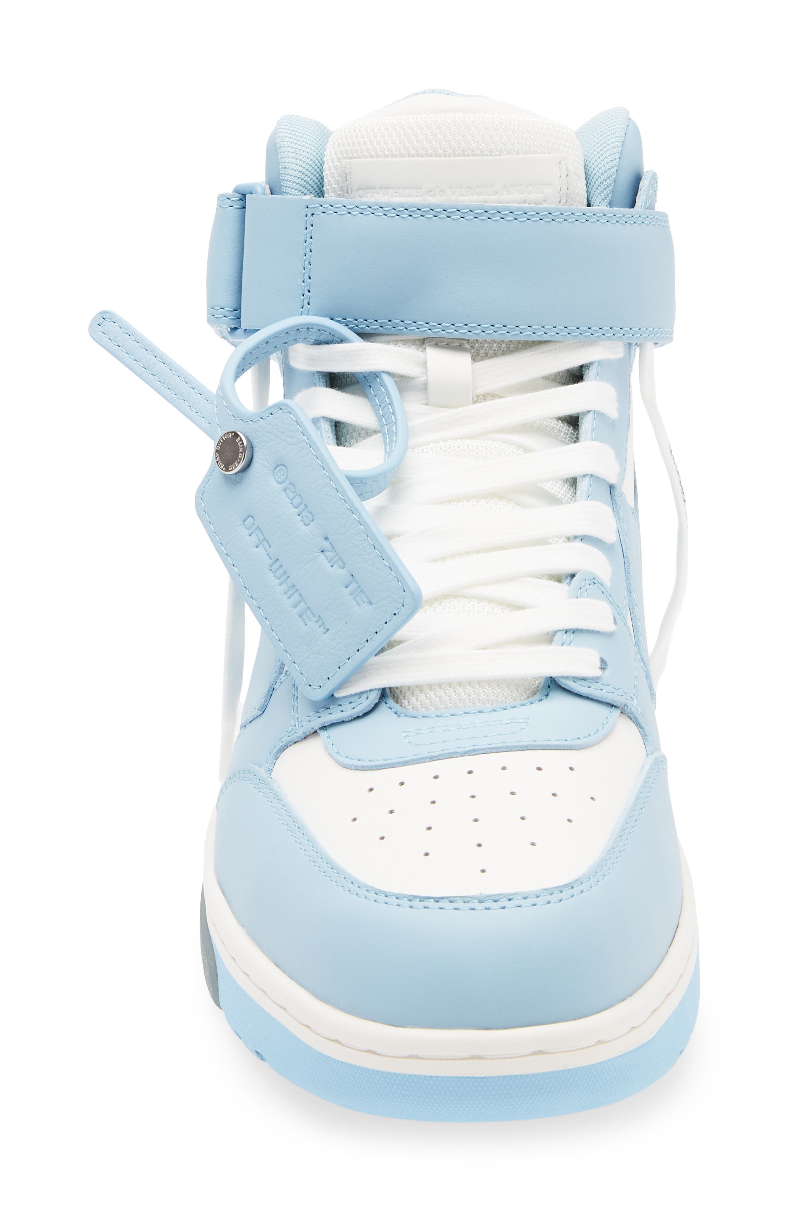 Off-White Out Of Office Mid Leather Sneaker, Alternate, color, White And Blue