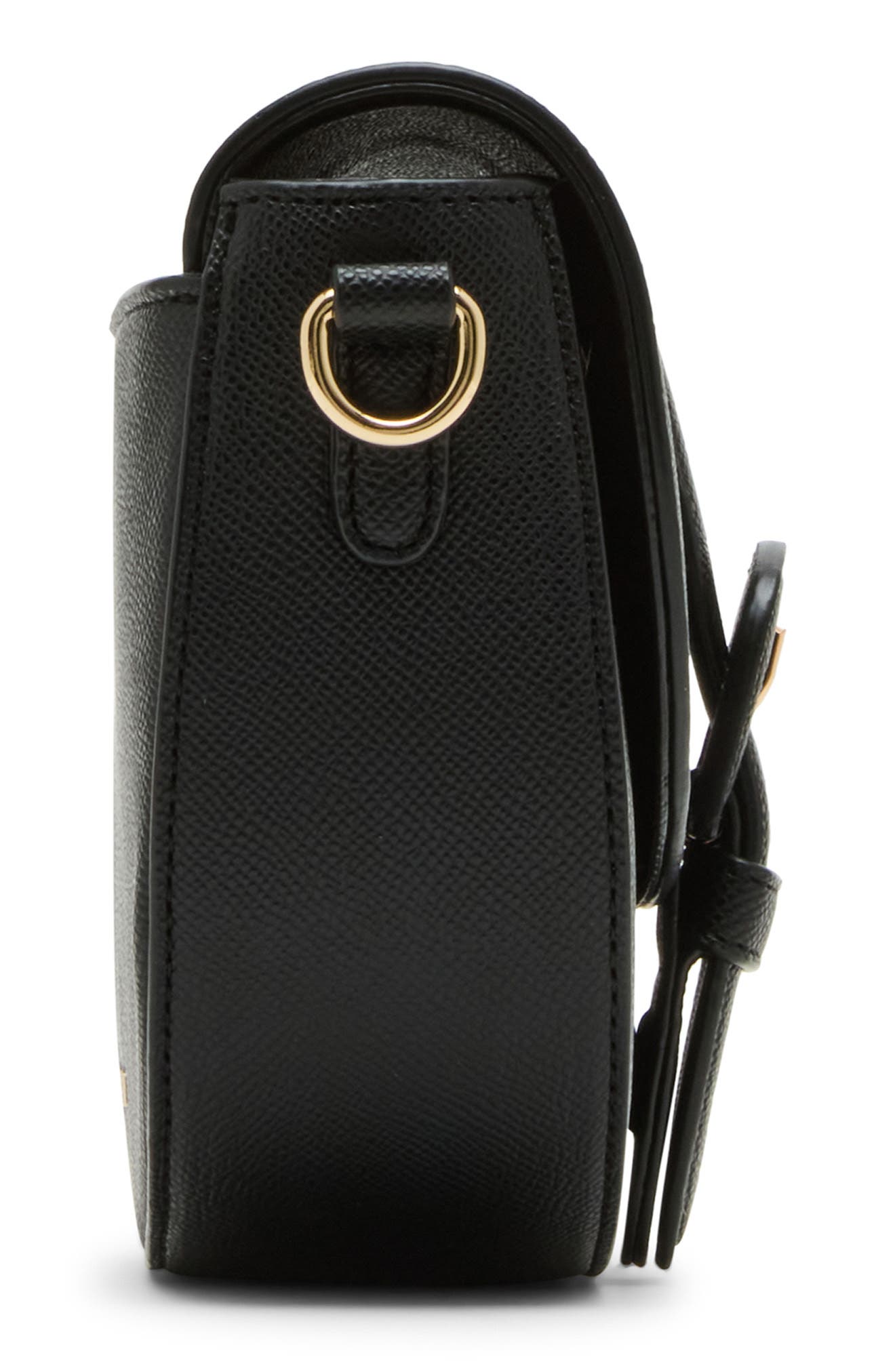 Anne Klein Flap Saddle Crossbody Bag, Alternate, color, Black