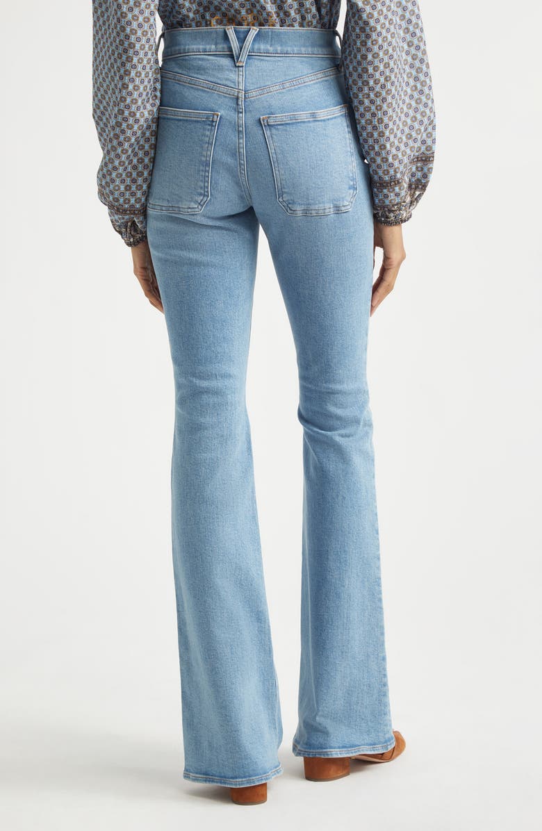 Veronica Beard Beverly High Waist Skinny Flare Leg Jeans, Alternate, color, Silverwood Blue