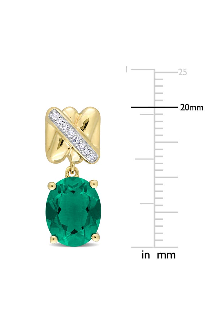 Julianna B. Gemstone & Diamond Oval Drop Earrings 14k, Alternate, color, Emerald/Gold