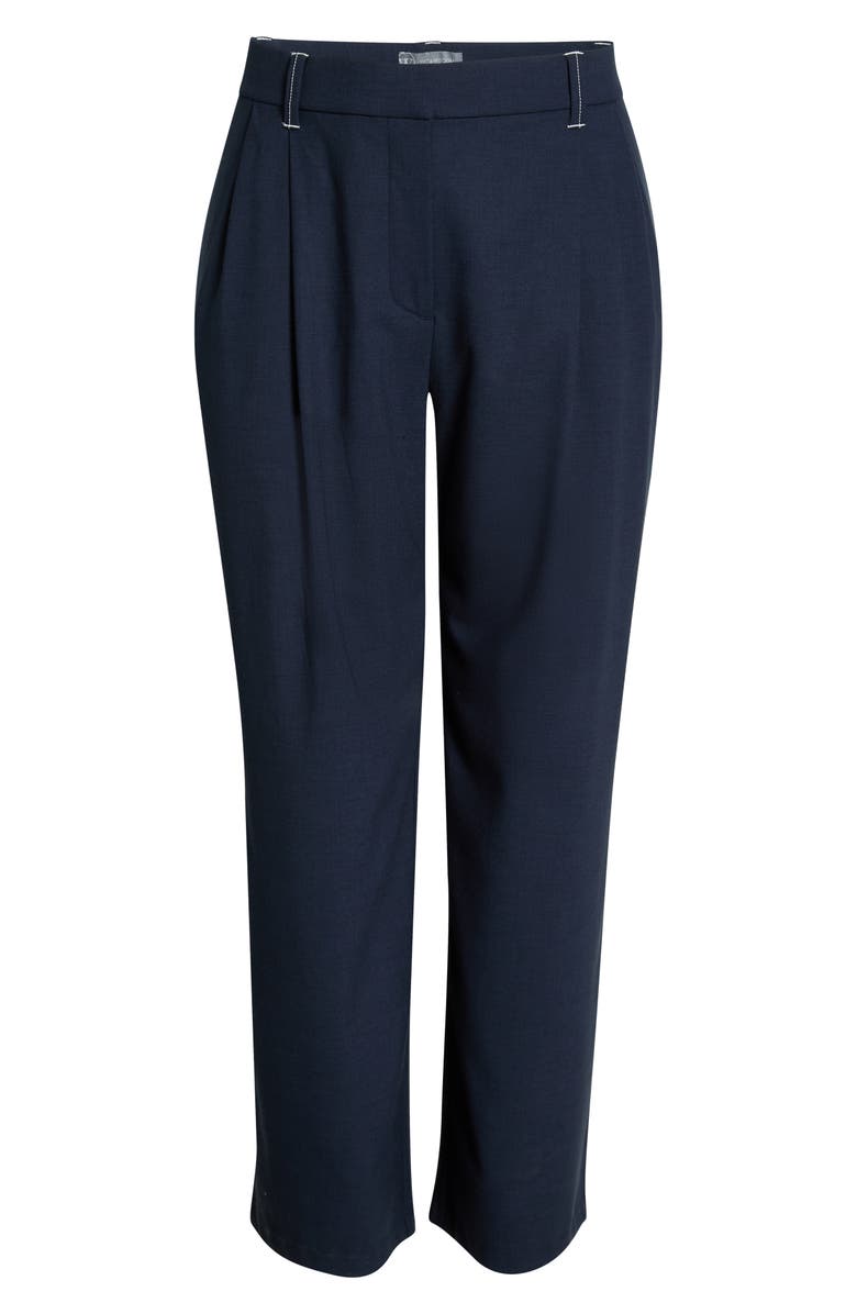 Wit 
Wisdom Ultra Skyrise Relaxed Straight Pleated Pants, Main, color, Navy