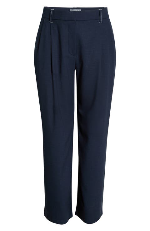 Ultra Skyrise Relaxed Straight Pleated Pants (Plus)
