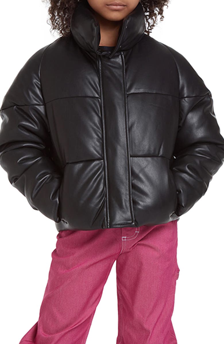 Apparis Kid's Jemma Faux Leather Bomber Jacket, Main, color, 