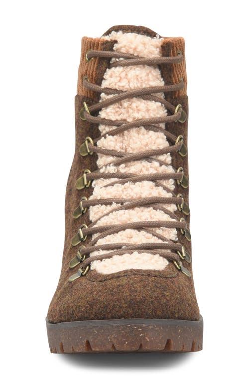Korks Elin High Pile Fleece Lug Sole Bootie In Brown