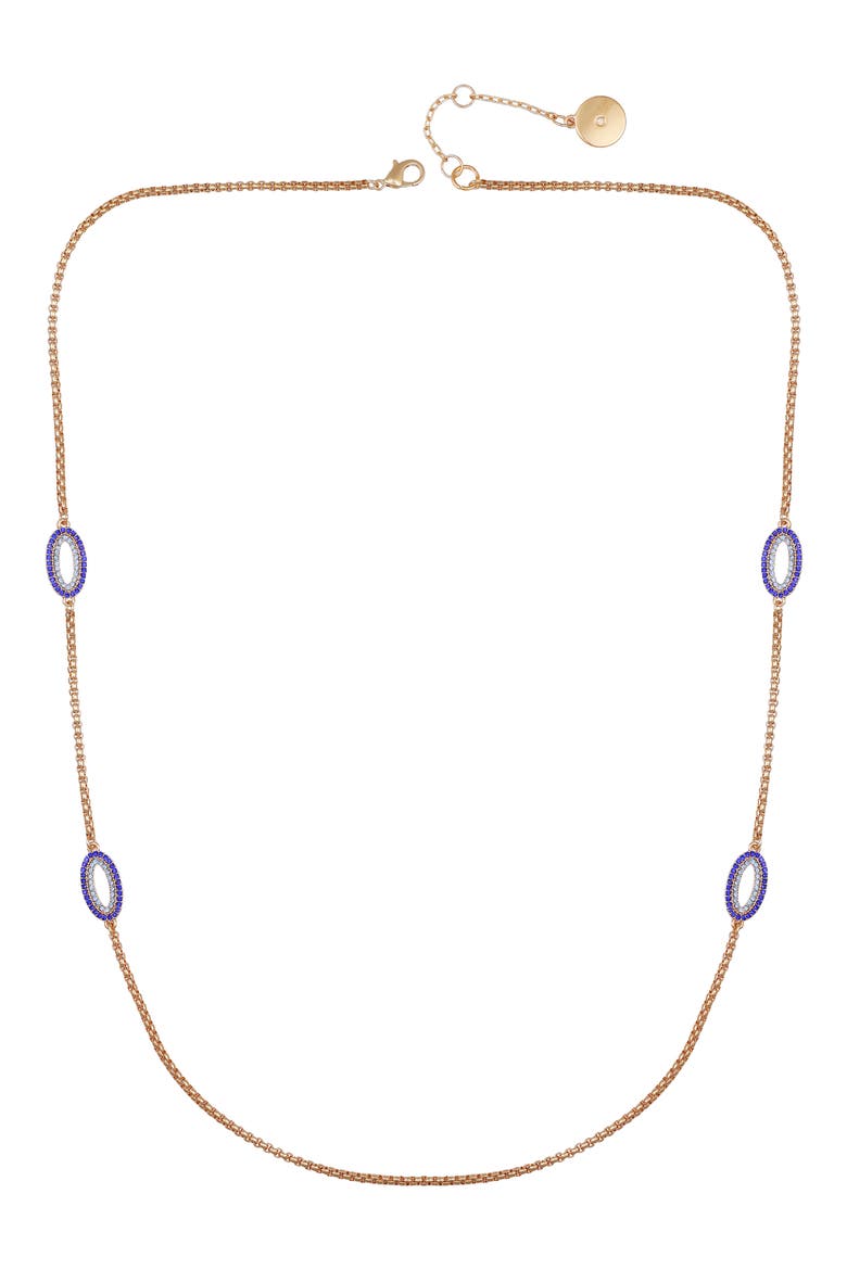 Pavé Station Necklace, Alternate, color, GOLD