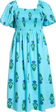 SUGARLIPS Maray Floral Smocked Midi Dress