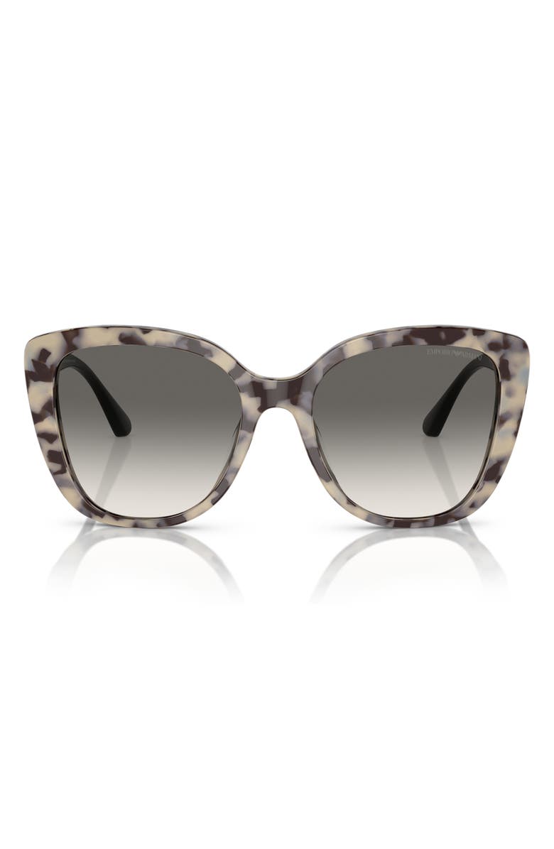 Emporio Armani 54mm Gradient Butterfly Sunglasses, Main, color, Havana Cream / Gradient Grey