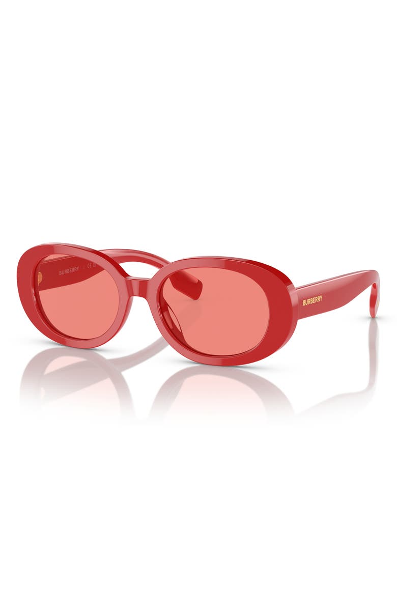 Burberry Kids' 48mm Oval Sunglasses, Alternate, color, Red / Pink
