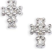 Meira T Diamond Cross Stud Earrings