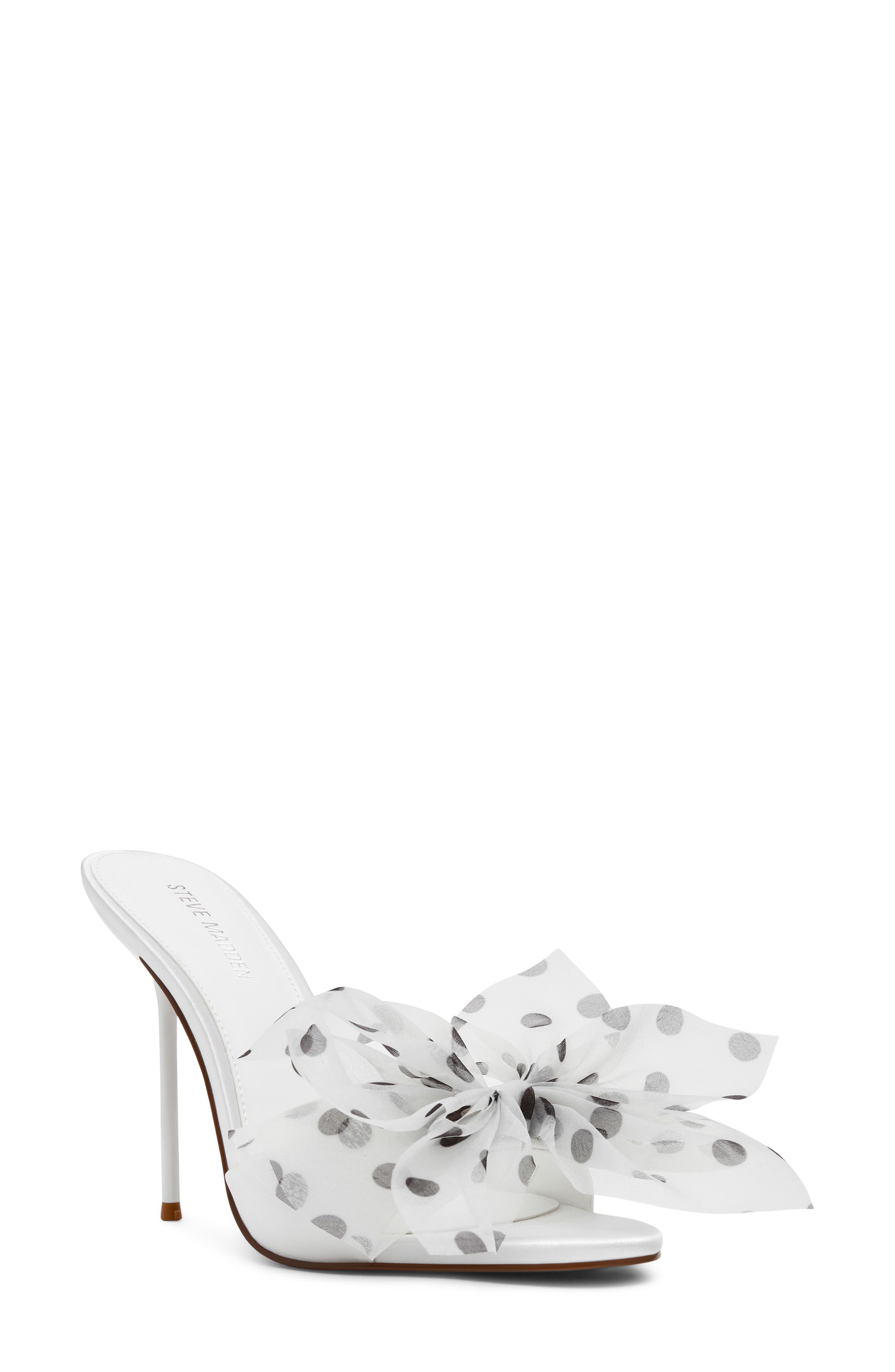 Steve Madden Davina Slide Sandal, Main, color, White Polka Dot