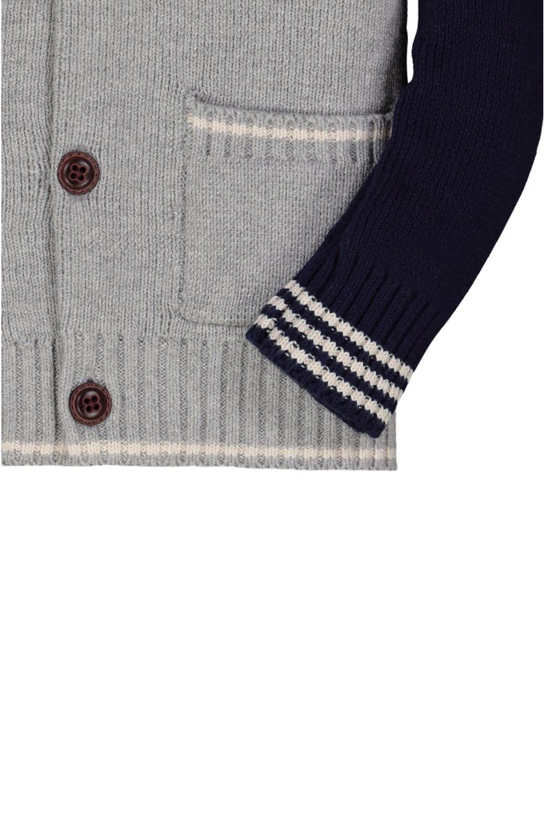 Hope & Henry Baby Boys' Shawl Collar Cardigan, Infant, Alternate, color, Grey Heather With Navy