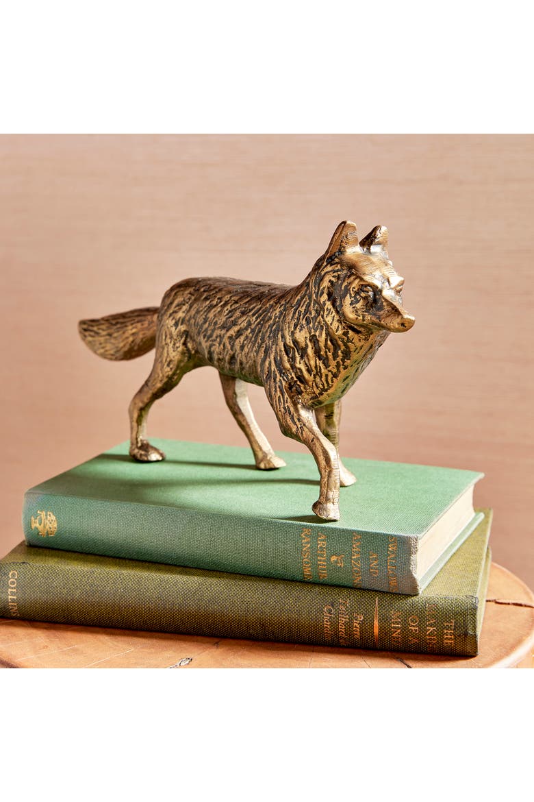 Sly Fox Sculpture, Alternate, color, Gold