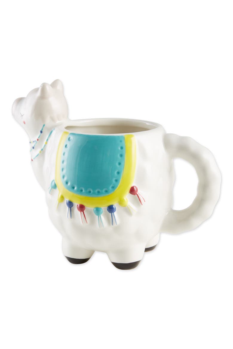 Llama Ceramic Mug Set/2, Alternate, color, White