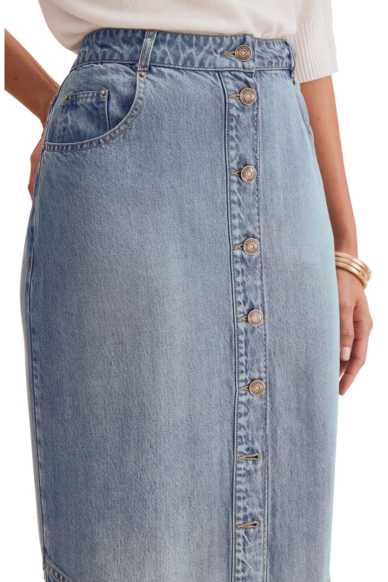 Lounge Denim Maxi Skirt, Alternate, color, INDIGO BLUE