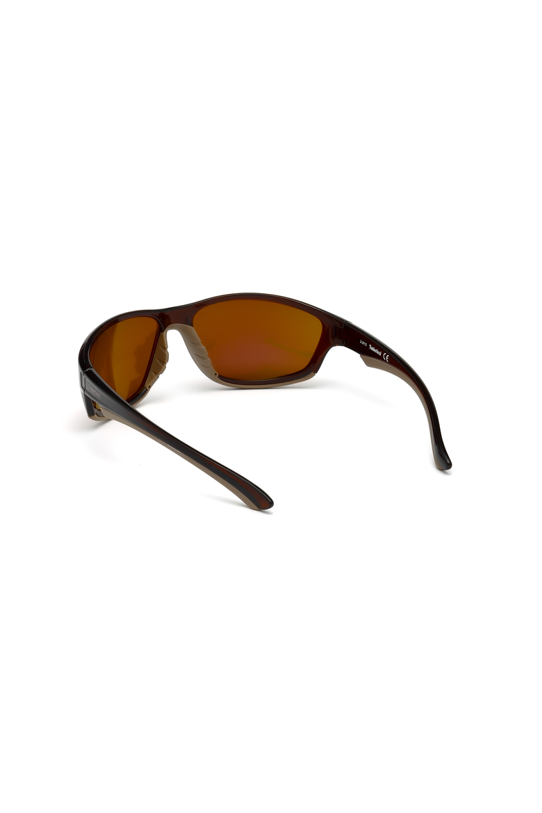 Rounded Wraparound Polarized Sunglasses, Alternate, color, Dark Brown