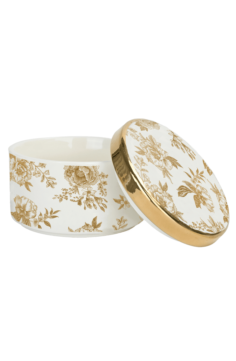 SWEET WATER DECOR Gold Delft Trinket Dish with Lid, Main, color, Gold Delft