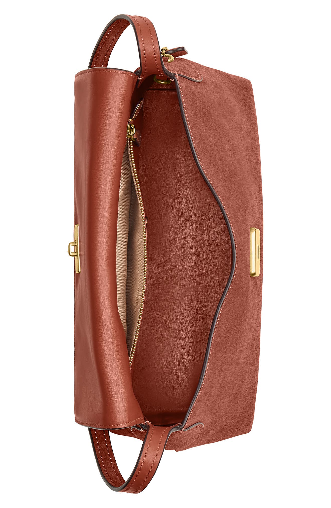 COACH Chelsea 30 Natural Grain Leather Shoulder Bag, Alternate, color, Clay