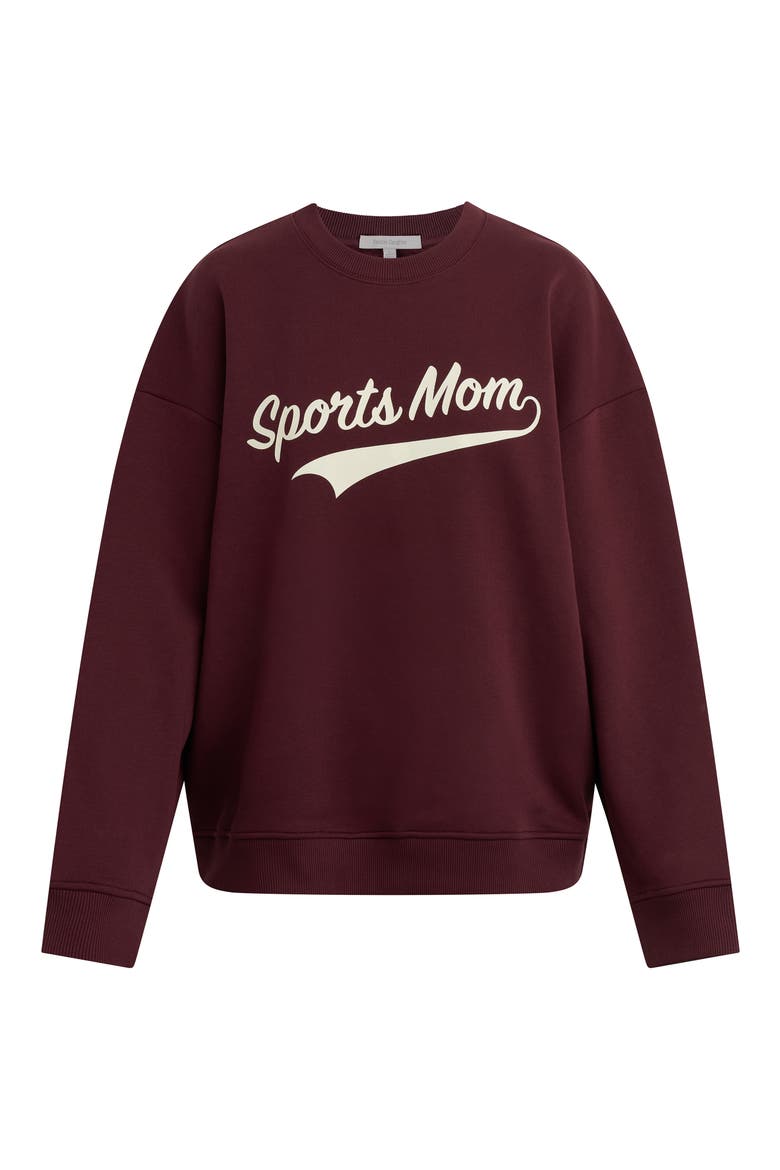 Sports Mom Cotton Blend Graphic Sweatshirt, Main, color, BURGUNDY/ GARDENIA