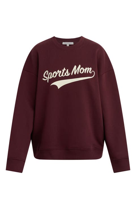 Sports Mom Cotton Blend Graphic Sweatshirt
