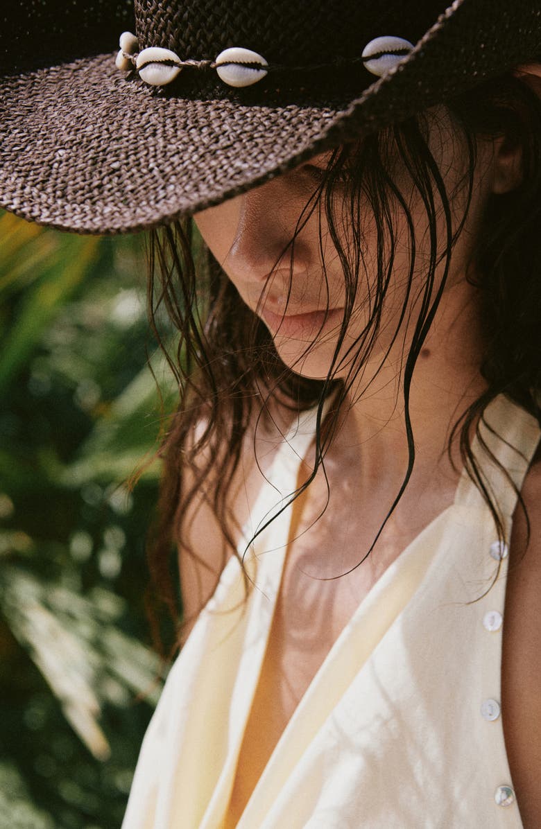 MANGO Straw Hat with Shells, Alternate, color,