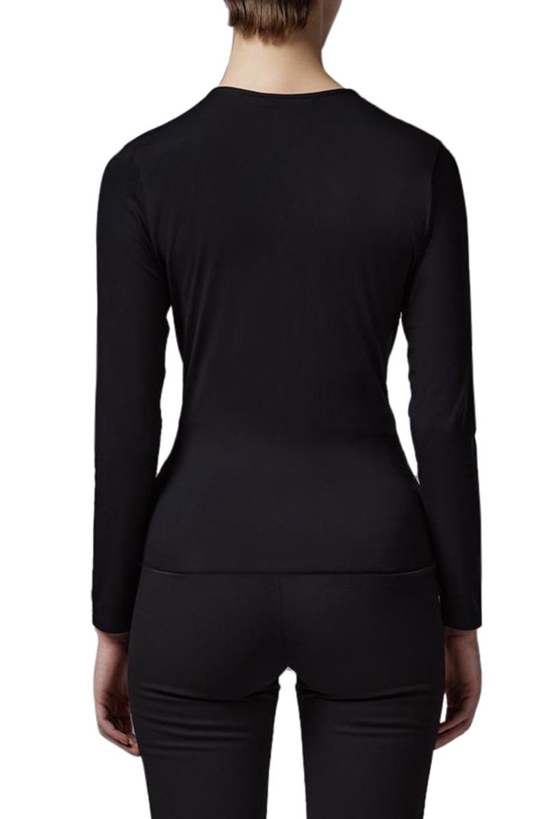 LK Bennett Eames Surplice Jersey Top, Alternate, color, Bla-Black