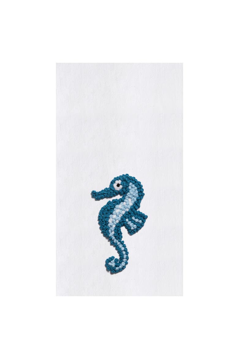 Seahorse Flour Sack Cotton Kitchen Towel, Main, color, White