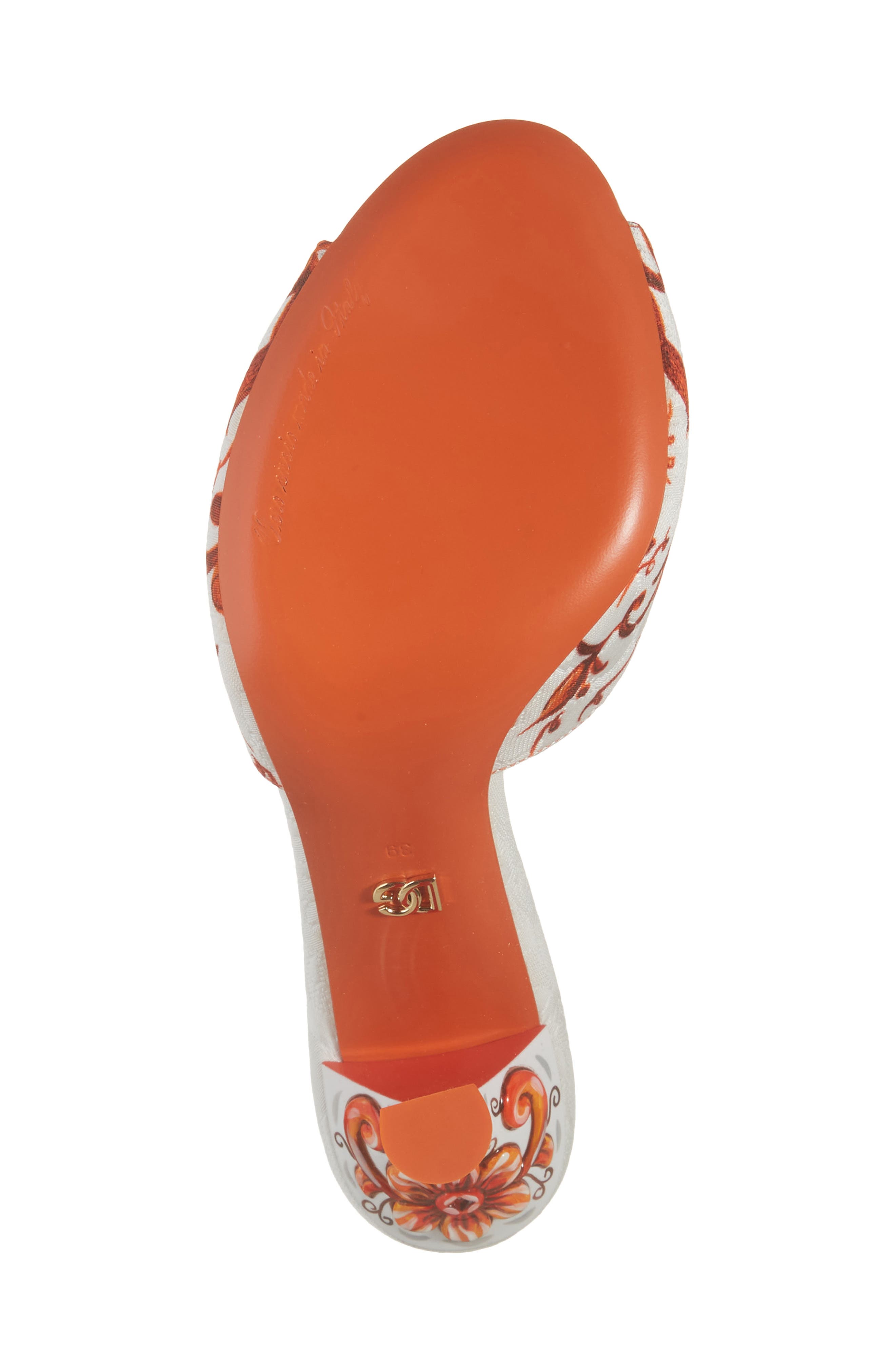 Dolce&Gabbana Keira Majolica Jeweled Slide Sandal, Alternate, color, Ih3tn Maiolica 6 Orange