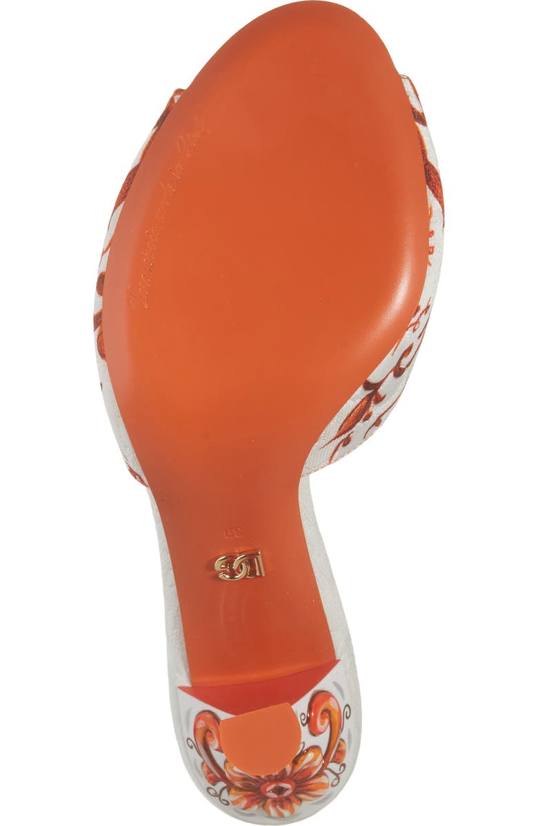 Dolce&Gabbana Keira Majolica Jeweled Slide Sandal, Alternate, color, Ih3tn Maiolica 6 Orange