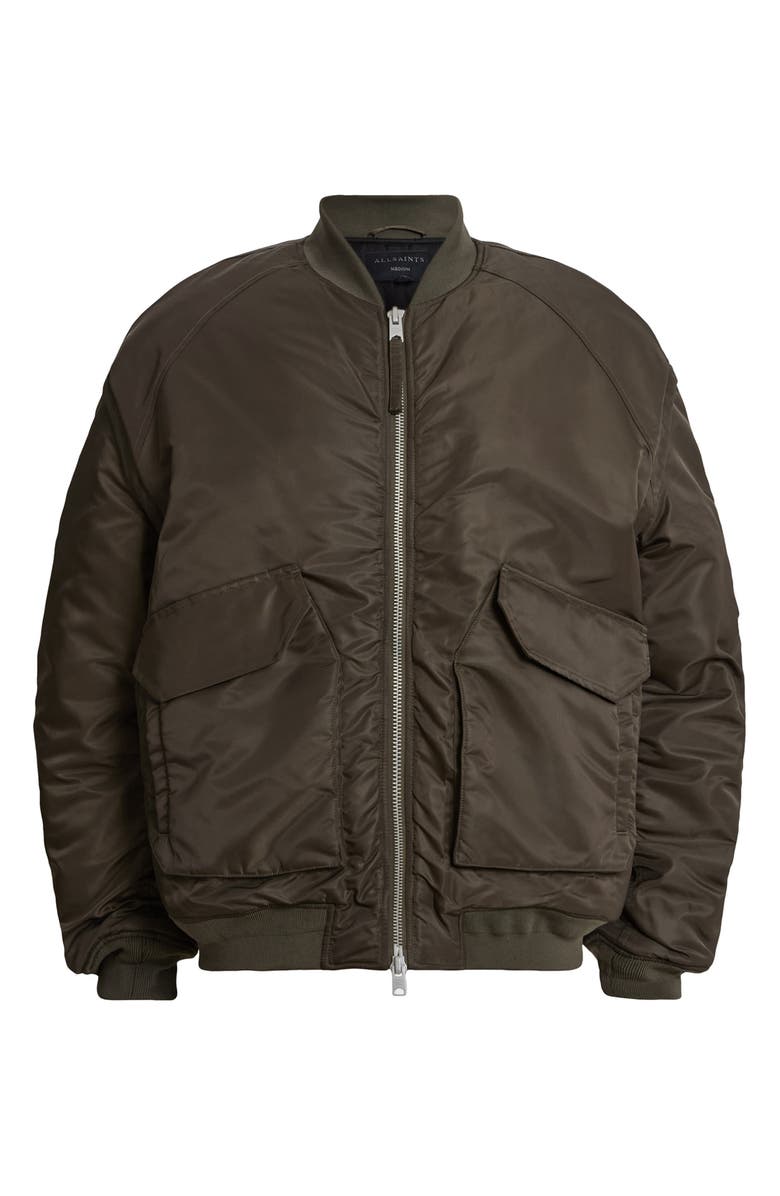 AllSaints Hawk Insulated Nylon Bomber Jacket, Alternate, color, Dull Khaki Green