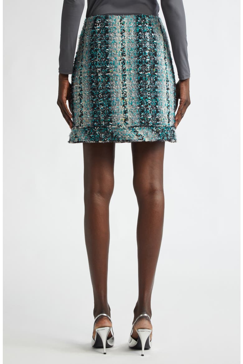 Foiled Eyelash Tweed Miniskirt, Alternate, color, JUNIPER/ AQUAMARINE MULTI
