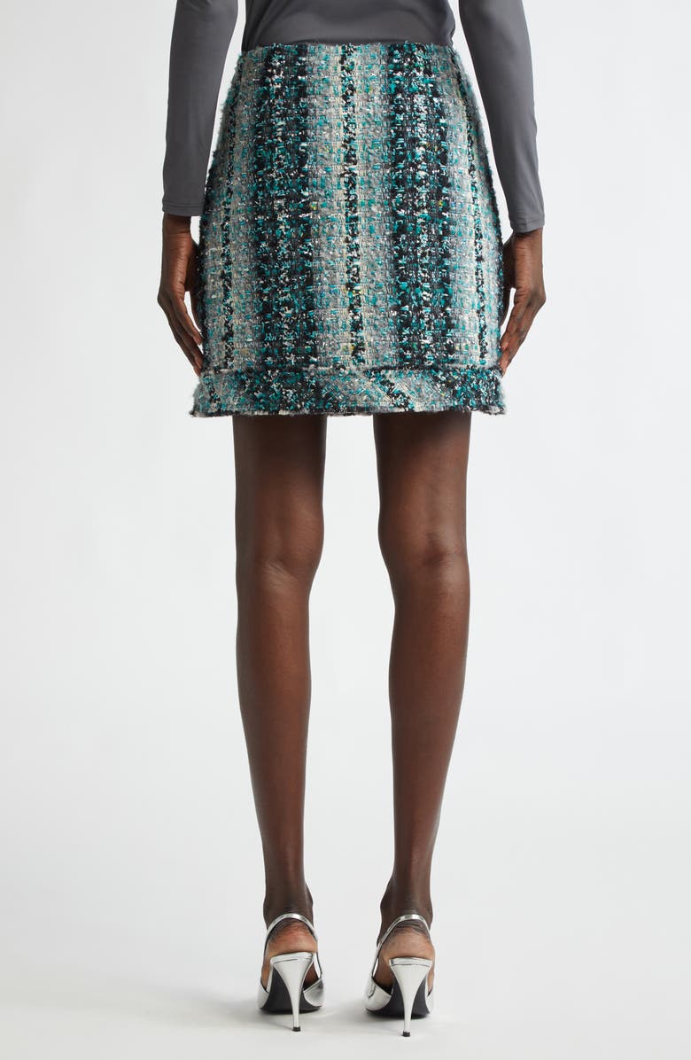 ST. JOHN Foiled Eyelash Tweed Miniskirt, Alternate, color, Juniper/ Aquamarine Multi