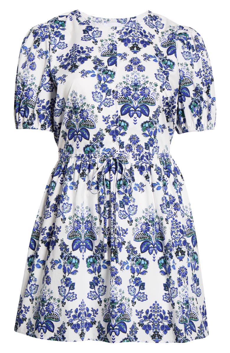 SUGARLIPS Viara Floral Alba Drawstring Waist Cotton Minidress, Alternate, color, 