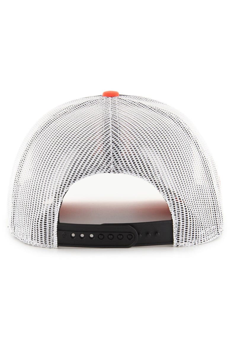 '47 Men's '47  Black/Orange NY Giants Sidenote Trucker Snapback Hat, Alternate, color, 