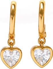 Girls Crew Seoul Heart Cubic Zirconia Hoop Earrings