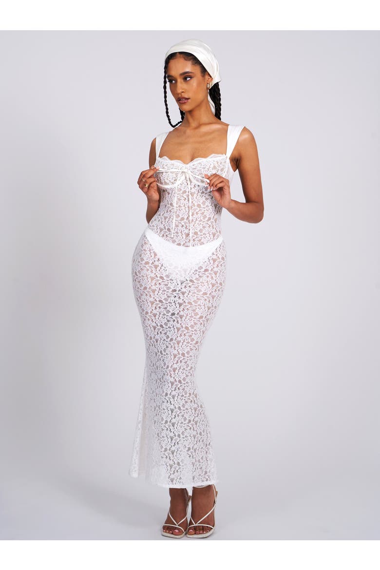 Veronica Lace Maxi Dress, Alternate, color, White
