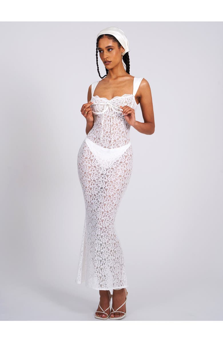 Miss Circle Veronica Lace Maxi Dress, Alternate, color, White