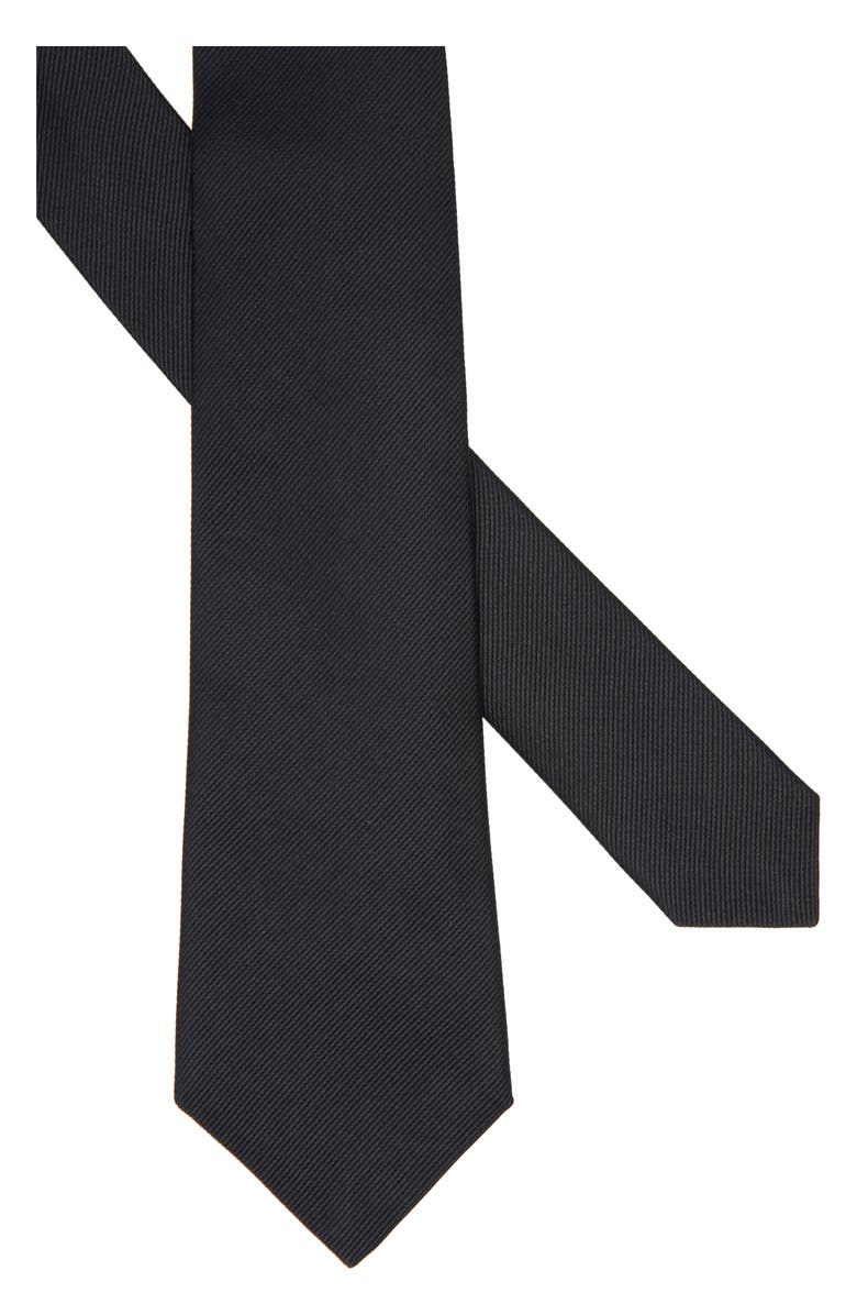 McQueen Crystal Embellished Silk Twill Tie, Alternate, color, Black