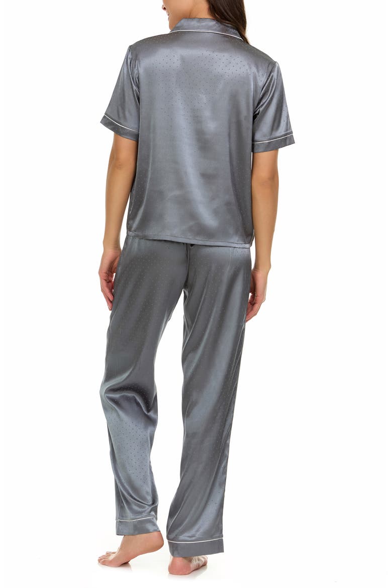 Jamie Jacquard Satin Pajamas, Alternate, color, DARK GRAY