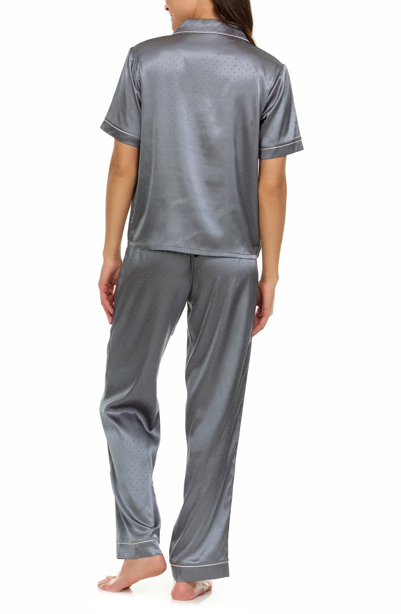 Flora By Flora Nikrooz Jamie Jacquard Satin Pajamas, Alternate, color, Dark Gray