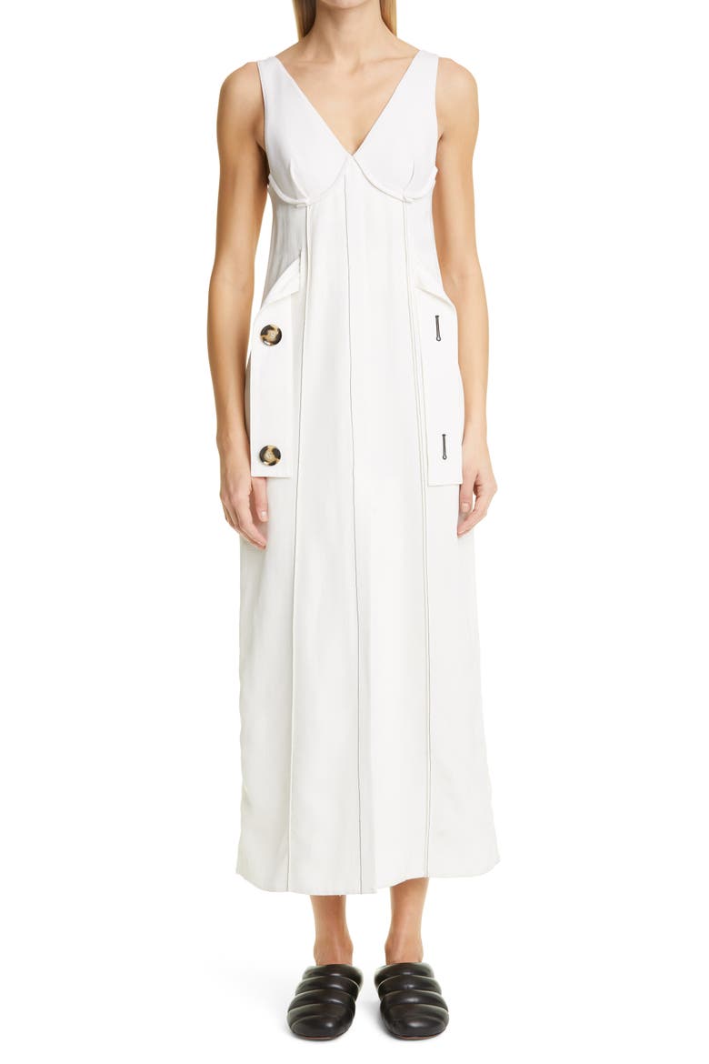 V-Neck Sleeveless Sheath Dress, Main, color, ECRU